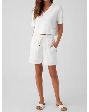 Sol Angeles Terry Raw V Pullover - White