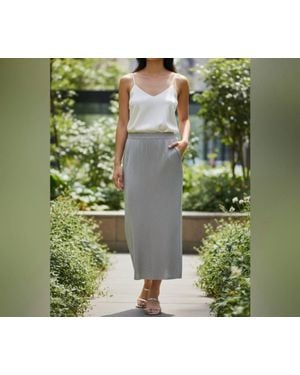 Vince Camuto Metallic Maxi Skirt - Green