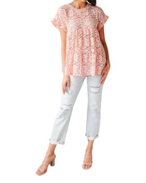 Now N Forever Lace Top - Pink