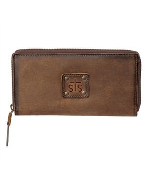 STS Ranchwear Baroness Bi-Fold Zip Wallet - Brown