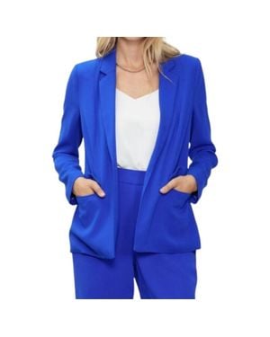 Skies Are Blue Open-Front Blazer Jacket - Blue