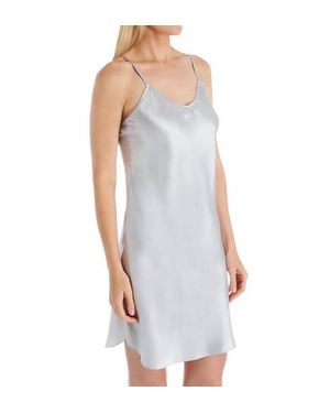 Shadowline Lingerie Satin Essentials Adjustable Strap Chemise - Gray