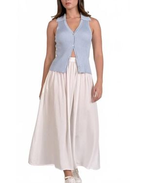 Elan Collared Knit Vest - Blue