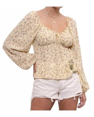 Blu Pepper Bella Floral Long Sleeve Top - Natural