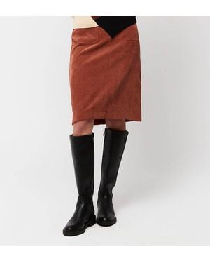 Aldo Martin's Asha Corduroy Knee Length Skirt - Red