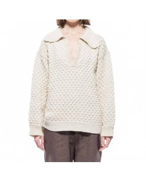 Toit Volant Francois V-Neck Sweater - White
