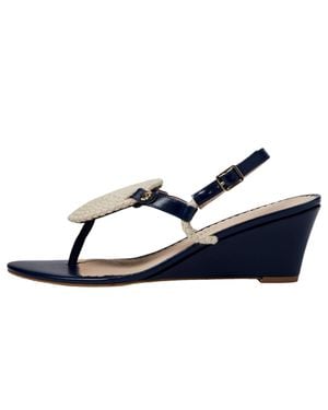Jack Rogers Reef Wedge Midnight Ivory 113231Wg01-4Mij - Blue