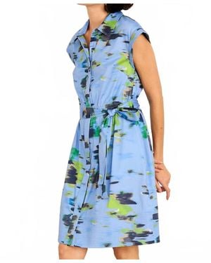 NIC+ZOE Water Lilies Camille Mini Dress - Blue
