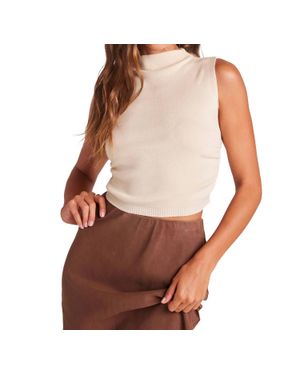 Bella Dahl Mockneck Sweater Tank Top - Brown