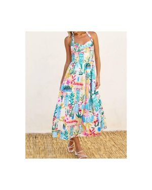 Dress Forum Long Summer Halter Neck Midi Dress - Blue
