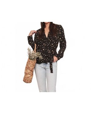 Merritt Charles Catamaran Wrap Blouse - Black