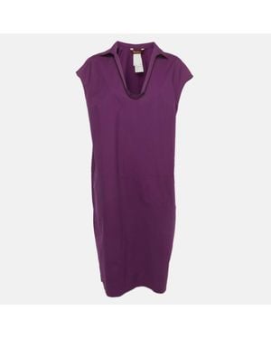 Max Mara Stretch Cotton Sleeveless Midi Dress - Purple
