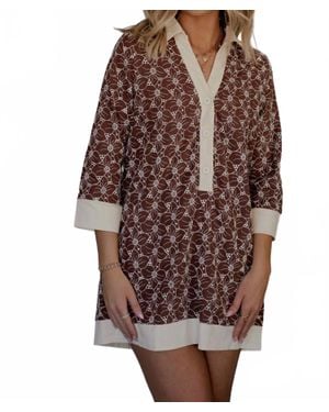 TCEC Holland Tunic Mini Dress - Brown