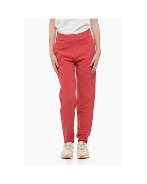 Armani Emporio Brushed Cotton Sweatpants With Flush Pockets - Red