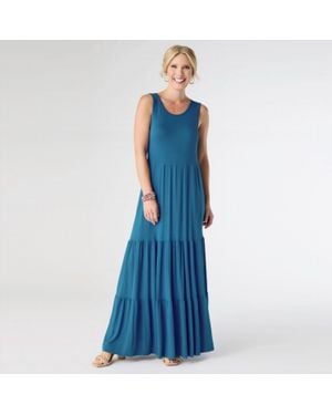 Coco + Carmen Janie Solid Tiered Maxi Dress - Blue