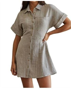 By Together Annie Button Down Dress - Gray