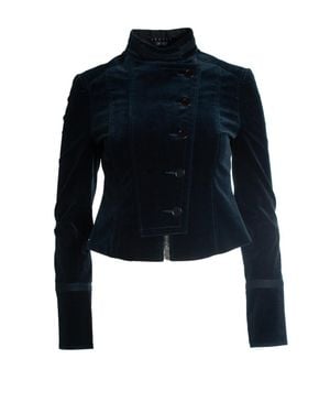 Theory Velvet Army Jacket - Blue