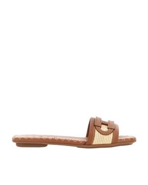 Hogan Cuoio H685 Ciabatta H Slides - Brown