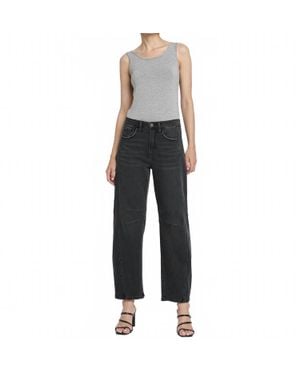 Flying Monkey High Rise Barrel Jeans - Black