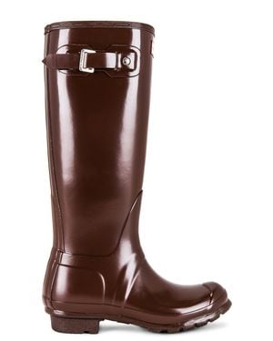 HUNTER Original Tall Gloss Rain Boots - Brown