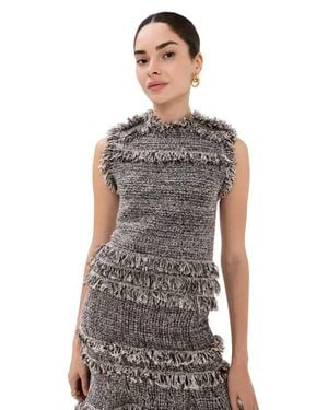 Ulla Johnson Kassi Knit Tweed Sleeveless Top - Black