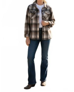 Lucky & Blessed Plaid Bolero Length Jacket - Black
