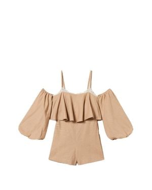 Twinset Thin Shoulder Strap Day Dress - Natural