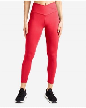 Danskin Crossover Waist 7/8 Leggings - Red