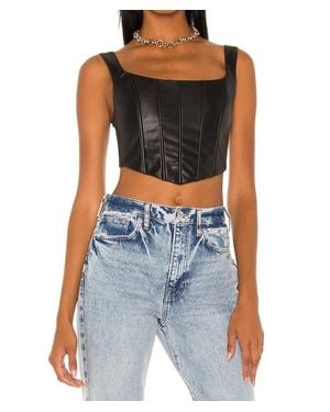 Misha Nova Corset Hem Top - Black