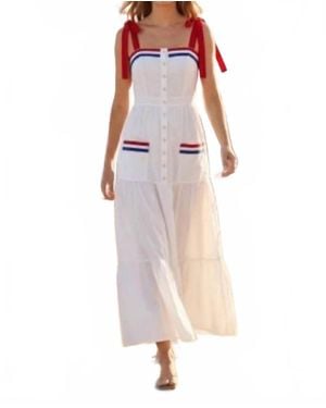 BABY PINK 4Th Of July Inspired Maxi Dress - White
