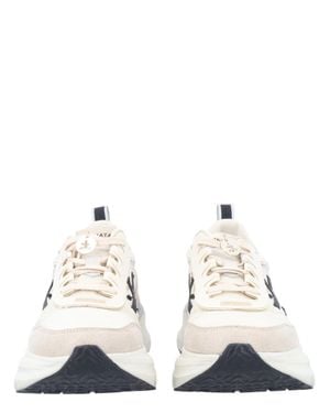 Premiata Chunky Sculpted Sole Lace-Up Sneakers - Natural