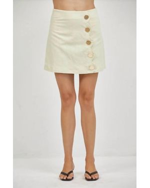 a.ren Mod Buttoned Skirt - Natural