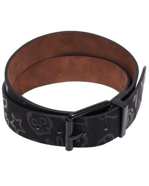 Element Distressed Pu Reversible Belt With Allover Print - Brown
