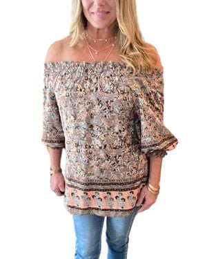 PAANI Off The Shoulder Top - Gray