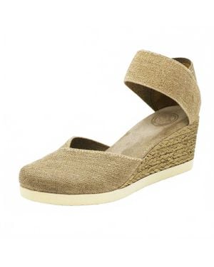 Charleston Shoe Co. Obx Closed-Toe Wedge Espadrille - Metallic