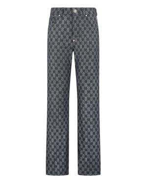 Philipp Plein Straight Fit Jeans Big Monogram - Gray