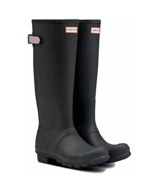 HUNTER Original Back Adjustable Rain Boots - Black