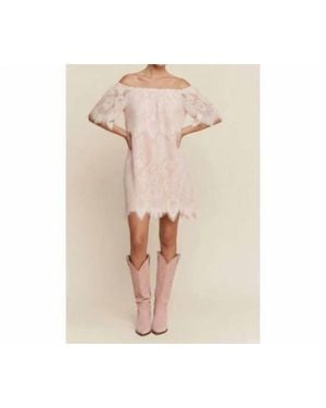 J.Nna Lace Off-Shoulder Mini Dress - Natural