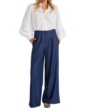 Bishop + Young Marbella Wide Leg Pant - Blue