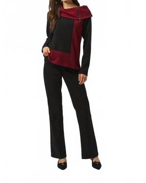 Joseph Ribkoff Waffle Knit Sweater - Black