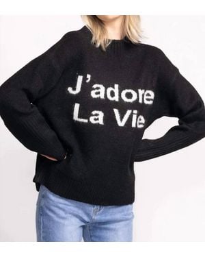 Pink Martini J'Adore La Vie Sweater - Black