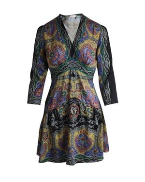 Sandro Sandro Rayan V-Neck Printed Mini Dress - Black
