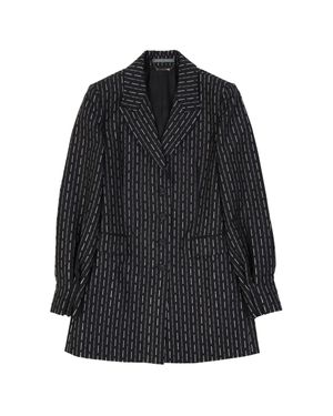 Alberta Ferretti Wool Long Jacket - Black
