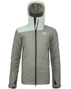 Ortovox Swisswool Zinal Quilted Hooded Ski Jacket - Gray