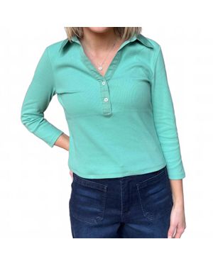 tyler boe Poppy Ribbed Polo - Blue