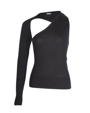 Christopher Esber One-shoulder Knitted Top - Black
