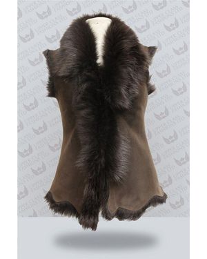 Infinity Leather Toscana Sheepskin Short Gilet-Denver - Black