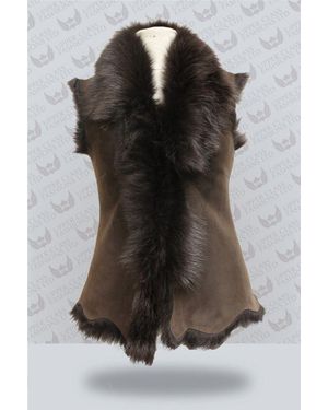 Infinity Leather Toscana Sheepskin Short Gilet-Denver - Black