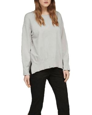 European Culture Pleated Sweatshirt - Gray