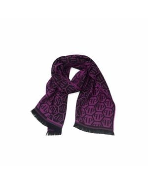Philipp Plein Logo Scarf - Purple
